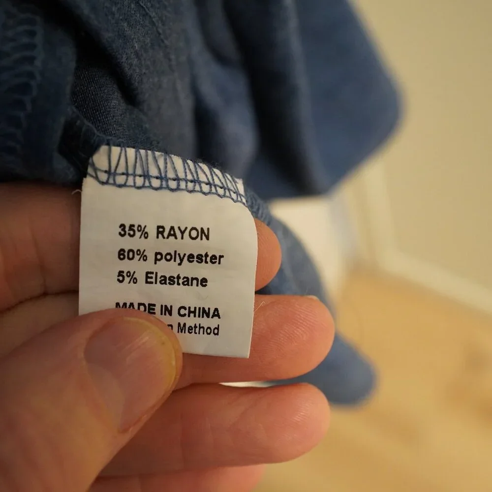 Blue Tiered Ruffle Sleeve Midi Dress 2XL from Amazon - Picture 3 of 4